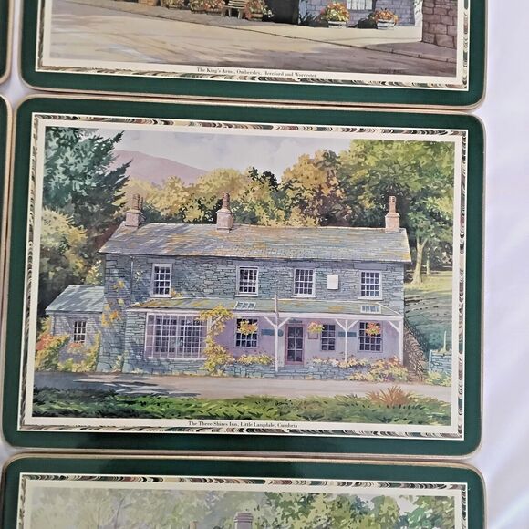 Vintage Cloverleaf Traditional Table Mats Collection Of Homes Cork Back UK - Picture 6 of 11